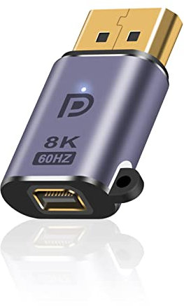 Maxhood Displayport to Mini Displayport Adapter 8K, Displayport Male to Mini Displayport Female Adapter, DP 1.4V to Mini DP 1.2 for PC, Surface Pro, Monitor, 1pcs