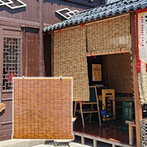 Outdoor Reed Roller Blinds Reed Blinds Patio Shades Roll Up Outdoor Grass Mat Partition Door Curtain Sun Protection, Breathable,Bamboo Shades Blinds for Patio Bamboo Roll Up Blinds Bamboo Blinds ( Siz