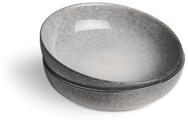 Springlane Misty Cliff - Juego de platos hondos (2 unidades, cerámica), color gris