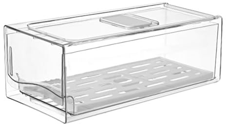 Grendly Refrigerator Organizer Bins with Pull Out Drawers Fridge Produce Drawer Set for Save Vertical Space Easy to Use