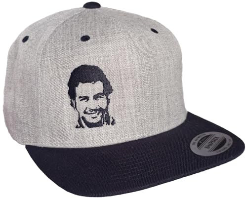 Baddery Cap Flexfit Snapback : Pablo - Kappe Herren & Damen & Jugendliche (Heather-Grey/Black - One Size)