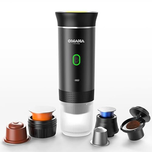 3-in-1 Portable Coffee Machine Wireless Electric Self Heating Capsules Pods Espresso for Car Home Office Camping Travel Maker 3in1
