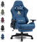 Symino Gaming Stuhl, Atmungsaktiver Bürostuhl aus Hochwertigem Stoff, So Weich Wie Pelz, Ergonomischer PC-Stuhl, Verstellbarer und Drehbarer Schreibtischstuhl mit Fußstütze, Blau