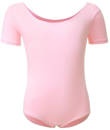 Kefiyis Body Danza Bambina Donna Body Danza Classica Cotone Balletto Body Leotards Manica Corta Body Ginnastica Artistica per Ragazze e Donne Taglia 110-170 Rosa 150