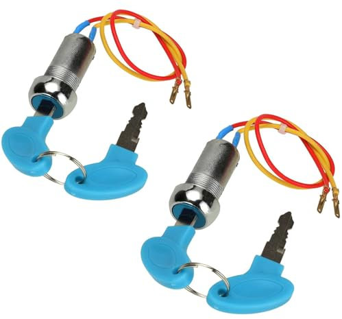 VISSQH Interruptor de encendido de 2 Cables,Interruptor de Bloqueo de Llave interruptor de arranque ON/OFF Interruptor de llave de encendido para Scooter eléctrico ATV,ciclomotor