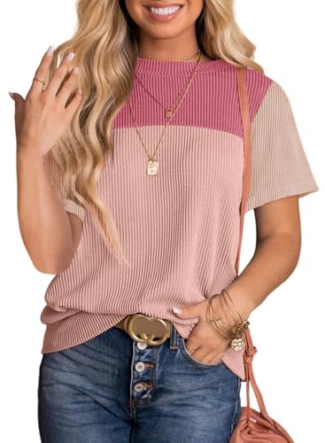 Daspkuwy Women's Jumpers Color Block Patchwork Striped Long Sleeve Tops | Soft Knit Fabric for Comfort, Crewneck Design, Relaxed Fit Suitable for Casual Office and Daily Wear, Ideal for Autumn Winter