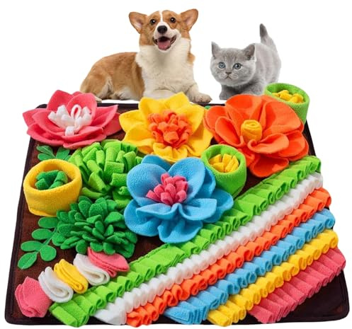 Snuffle Mat for Dogs,Puppy Snuffle Mat,Pet Treats Feeding,Non-Slip Bottom,Encourages Natural Foraging Skills and Slow Eating for Boredom and Stress Relief