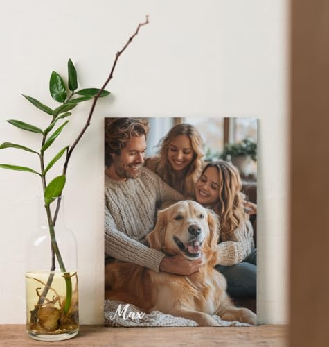 Stampa su Tela Personalizzata con Foto e Testo – Quadro con Cornice in Legno – Tela in Cotone – regalo san valentino – Idea Regalo Natale – Decorazione per Casa – Made in Italy – (20x30)