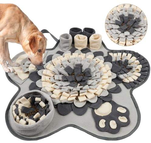 OSDUE Tappeto Olfattivo Cane, 60cm Foraggiamento Tappeto per Cani Addestramento Foraggiamento di Animali Lavabile Antiscivolo Tappetino Puzzle di Snuffle Giocattolo per Cani Attivazione Mentale Cane B
