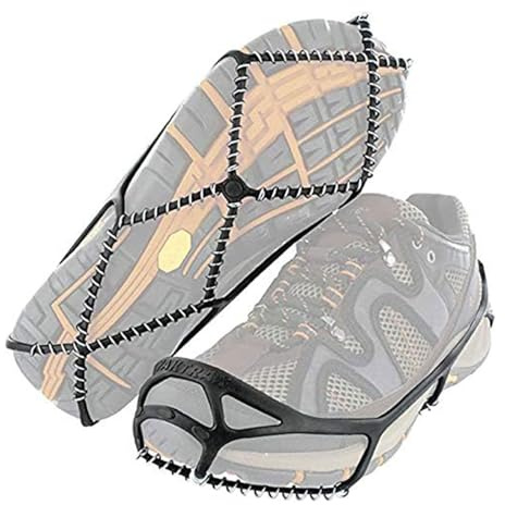 Muorruo 2 pièces de Crampons antidérapants avec Spirales en Acier galvanisé, Crampons pour Neige et Glace pour Hommes et Femmes, Grips de Glace-Neige, Pointes de Chaussures pour randonnée, pêche,