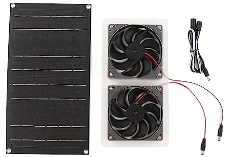 Klatata 100W a doppia ventola di scarico a doppio scarico a solare 12v Estrattore d'aria per, yacht, serra, bagno e ventilazione per animali domestici