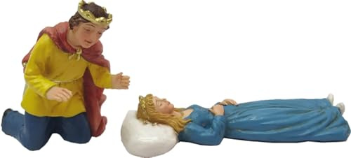 FADEDA 2 figuras de belén bella durmiente/altura: 8 cm/pintadas a mano/detalladas figuras de belén - decoración de mesa de Navidad cuna accesorios