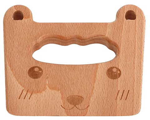 TOPINCN Coupe-légumes et Fruits en Bois pour Enfants, Couteau de Cuisine Sûr pour Enfants, Matériau en Hêtre (Chat)