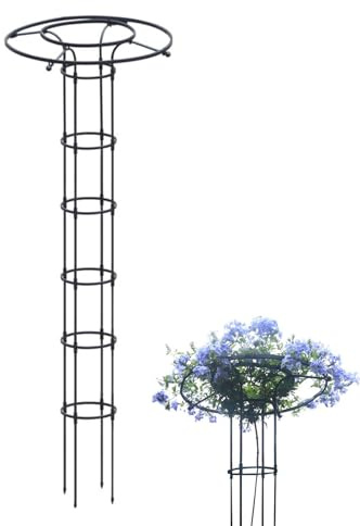 Enrejado para plantas trepadoras – Soporte vertical, torre de enrejado de metal para flores, vides y verduras | Soporte vertical para plantas de jardinería al aire libre para rosas, clemátides