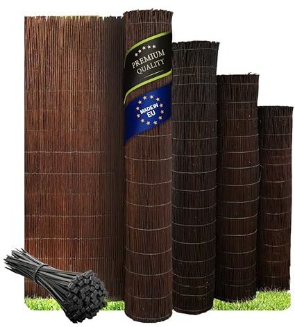 Wicker garden Premium Imprégnée Canisse en Osier 170 x 260 - Naturel Brise-Vue Clôture pour Jardin, Balcon et Terrasse - Protection Contre Le Vent & Le Soleil - 60 Dimensions