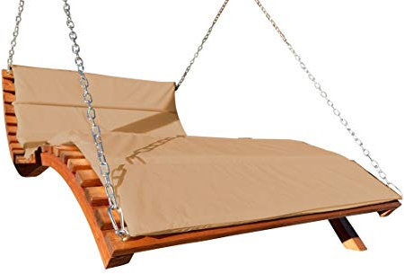 ALEOS. Design Hollywoodliege 'Aruba-Lounger-BRAUN' aus Holz Lärche (ohne Gestell)