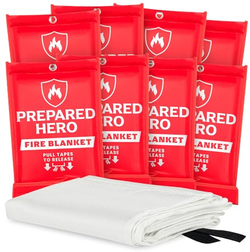Prepared Hero Emergency Fire Blanket, Kitchen & Home, 39 x 39 in, 8 Pack