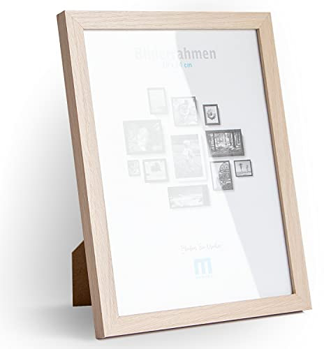 M MERCEO Cornice per foto e foto, 18x24 cm, colore naturale, minimalista e moderna, ideale come espositore da tavolo e da parete, in verticale o orizzontale