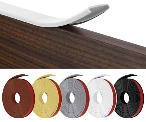 Flintronic Bande de Chant en Forme de U, Coin de Table Protection Bebe Flexible en TPE, Protections Coin de Table pour Bébé avec Colle autocollante pour Tables et Coins de Meubles(5 m x 18 mm, Blanc)