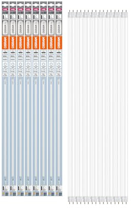 OSRAM LED TUBE T8 18 EM 720 mm, tubo LED lineal, 7W, 850lm, 4000K, luz blanca fría, reemplazo LED para tubos fluorescentes T8 con casquillo G13, larga vida, optimo consumo de energía