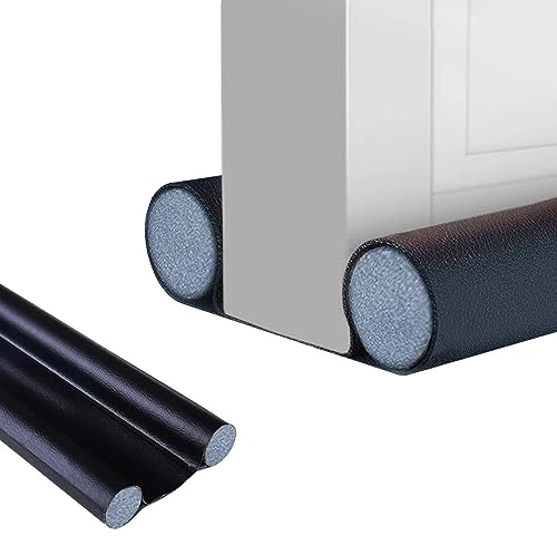 Boudin Isolant pour Porte. Boudin en Similicuir Réglable pour Portes et Fenêtres Entre 32 et 94 cm. Double Isolation Isolation Acoustique, Réduit Froid/Chaleur, Vent, Lumière, Poussière, Insectes.
