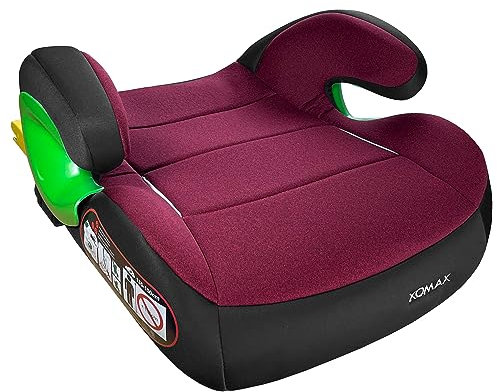 XOMAX KBH310-bordeaux Kindersitz mit ISOFIX I mitwachsend I 15-36 kg, 6-12 Jahre, Gruppe 2/3 I bequeme Armlehnen I ECE 8