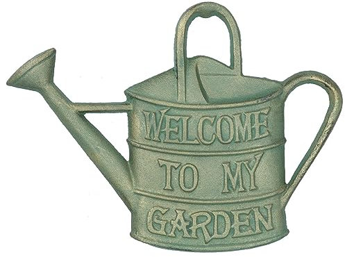 AB Tools Welcome To My Garden Watering Can Cast Iron Sign Plaque Door Wall House