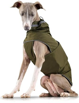 ZAUBERPFOTE® Hunderegenmantel London I Mit extra langem YKK® Reißverschluss für Halsband & Geschirr I Für kleine, mittlere & große Hunde I Wasserdicht & Maschinenwaschbar I Regenmantel für Hunde (60)