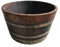 Weinfass 100 Liter geölt - Fassl Baron - halbes Weinfass aus Eichenholz 225 Liter für den Garten - D/H=70/38cm Regentonne, Miniteich, Pflanzkübel, Wasserbehälter