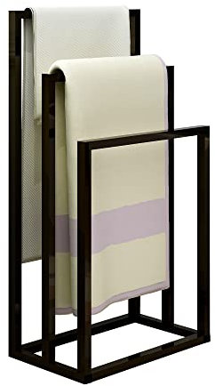 Diahomy 3 Tier Free Standing Towel Rail Metal Towel Rack Anti-rust Coating Towel Holder for Bathroom, Black