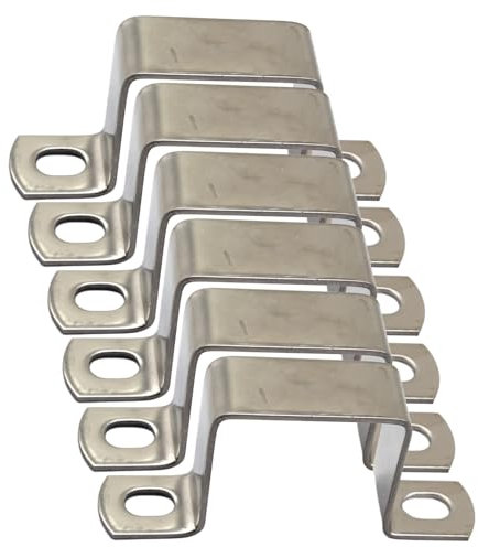 6 piezas M40 x 40 304 acero inoxidable clips de tubo cuadrado abrazaderas de tubo en U abrazaderas de manguera hebilla en U abrazaderas de sillín