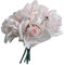 XBLOOMBOX Bridesmaid Flowers Bouquets Pink Rose Artificial Flowers Realistic Silk Flowers Bouquet 5 Stems mini roses for Wedding Cake Pink Home Decor