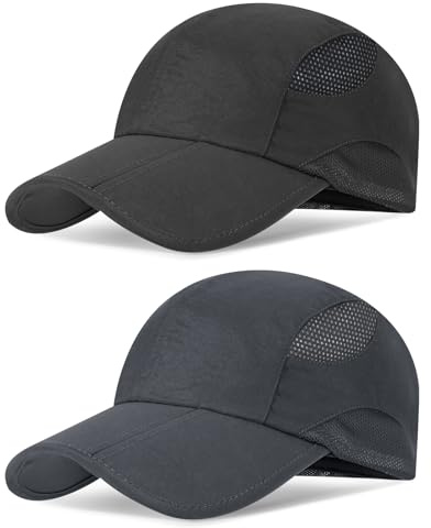 TAGVO Gorra de béisbol de Secado Rápido para Hombre, Gorra de Running de Ligero Plegable de Malla Deportiva, Protección UV Sombrero de Sol Transpirable para Golf Tennis Corriendo Senderismo Exteriores