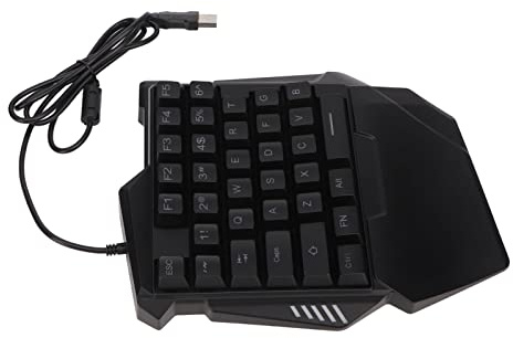 Cocoarm Clavier de Jeu à Une Main, Interface USB Ergonomique 35 Touches avec Rétroéclairage RVB coloré pour Les Joueurs sur PC