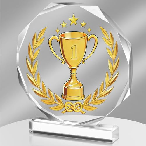 DOUOAUO 1st Place Trophy Award Trophy – Acrylic Championship Award, 4.72 x 5.27 Inches – Perfect for Sports Events, Academic Competitions, School Awards, Adult Party Prizes