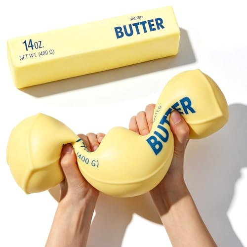 OKESYO 14 oz smör squishy XXL, jätte smör klämleksak, realistisk smör antistressleksak, smör sensoriska antistressbollar för vuxna, ångestlindring och dekompression