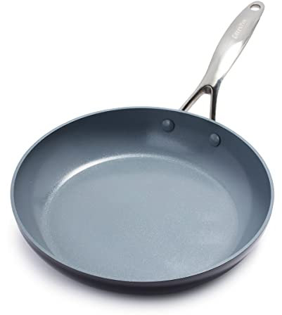 GreenPan Valencia Pro Hard Anodised Healthy Ceramic Non-Stick 26 cm Frying Pan Skillet, PFAS-Free, Induction, Oven Safe, Grey