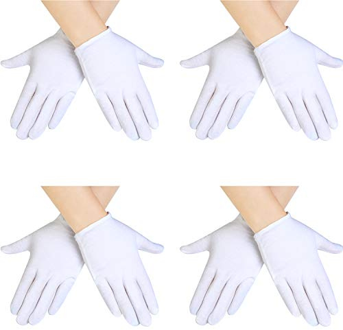 SATINIOR 4 Pairs White Kids Gloves Halloween Party Costume Classic Style