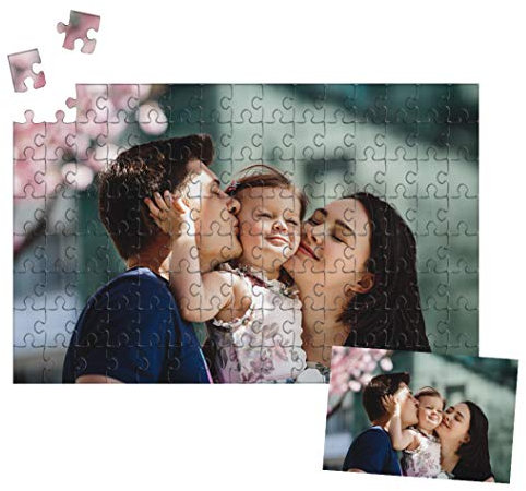 Custom Puzzle 120 Pieces Personalised Jigsaw Puzzle with Your Favorite Picture A4 Photo Puzzle Frame DIY Family Photo Gift for Mum, Family, Teacher, Best Friend, Birthday, Wedding, Christmas