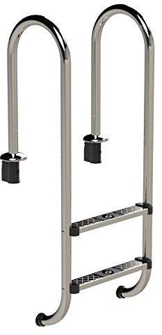 IDEAL Edelstahl Tiefbeckenleiter 2-stufig Enge Ausladung 180mm Ausführung ECO V2A by well2wellness®