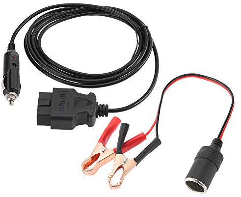 Conector On-Board Diagnostics2 Memory Saver, On-Board Diagnostics II ECU del vehículo Emergencia 12V Cable de fuente de alimentación Ahorro de memoria con dos pinzas de cocodrilo
