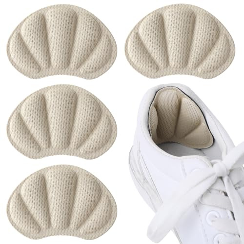 Molain Lot de 2 paires de coussinets de talon épais pour chaussures - Semelles arrière - Anti-ampoules - Pour homme et femme (couleur peau)