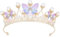 Kristall Tiara für Mädchen damen,Prinzessin Krone Stirnband,Schmetterling Blume Perle Strass Königin Krone,Haarschmuck Diadem für Hochzeit Abschlussbälle Festumzüge Braut Kostüm Geburtstag Geschenke