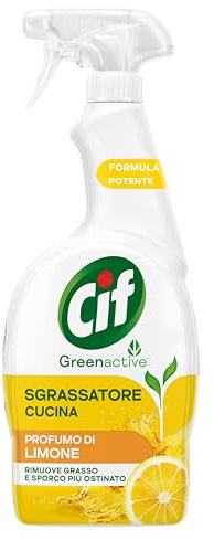 Cif Sgrassatore Cucina, Sgrassatore Universale con Olio Essenziale di Limone, 650 ml, per Piani a Induzione, Fornelli e Piastrelle della tua Cucina, 100% Agenti Pulenti di Origine Naturale