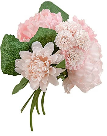Simulation de fleurs artificielles Bouquet de pivoines Bouquet de mariage Fausse fleur Pivoine Fleur de soie Bouquet attaché à la main Rose Artificielle Centres de table for les tables Fleurs séchées