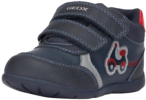 Geox Jungen B Elthan Boy A Sneaker, Blu Navy, Rosso, 21 EU