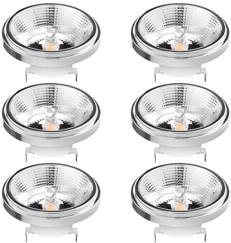 TPMAFF Set di 6 Lampadine LED AR111 G53 Dimmerabili 230V 15 Watt 1500 Lumen Riflettore Lampadina Proiettore (equivalente a 120W) Angolo del Fascio 45°, Regolazione Luminosità 0% - 100%