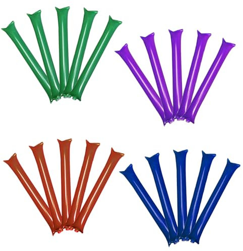 Inflatable Stick, Aufblasbare Thunder Sticks, Noisemakers Stick, Jubelstock, Aufblasbare Krachmacher, Cheer Sticks, für Fußball, Basketball, Musikparty, Geburtstagsfeier, 20 Stück (Mehrfarbig)