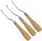 3 Pcs ​6.5 Inch Wooden Bent Crochet Latch Hook Knitting Tool for Rug Hook Making Wig Designing and Other Craft
