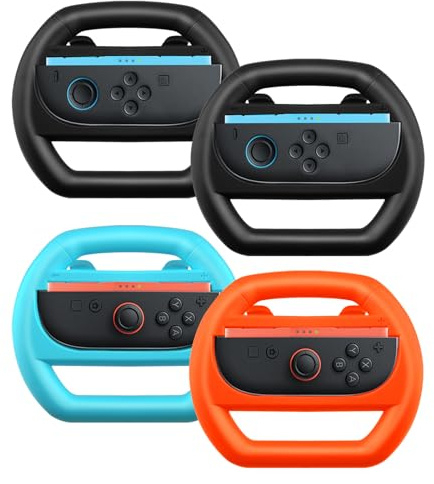 Ankey 4er-Pack Rennlenkräder kompatibel mit Nintendo Switch 2, Rennlenker kompatibel mit Mario Kart 8 Deluxe (2 schwarz, 1 blau, 1 orange)